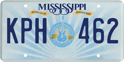 MS license plate KPH462