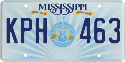 MS license plate KPH463
