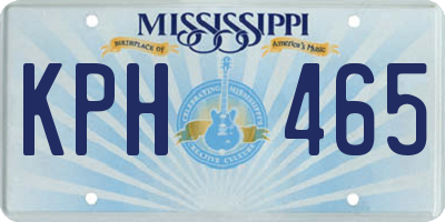 MS license plate KPH465