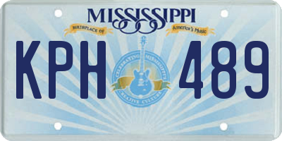 MS license plate KPH489