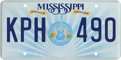 MS license plate KPH490