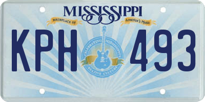 MS license plate KPH493