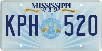 MS license plate KPH520