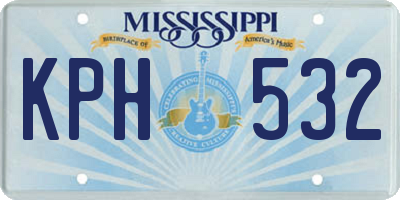 MS license plate KPH532