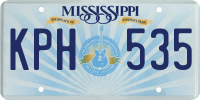 MS license plate KPH535