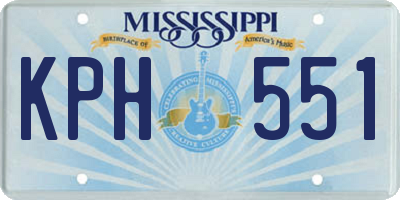 MS license plate KPH551
