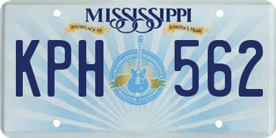 MS license plate KPH562