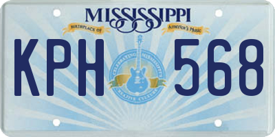 MS license plate KPH568