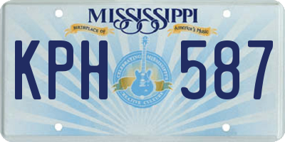 MS license plate KPH587