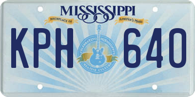 MS license plate KPH640
