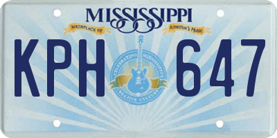 MS license plate KPH647