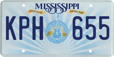 MS license plate KPH655