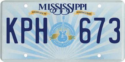 MS license plate KPH673