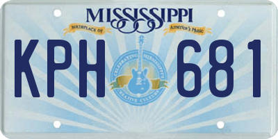 MS license plate KPH681