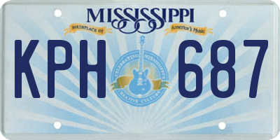 MS license plate KPH687