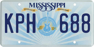 MS license plate KPH688