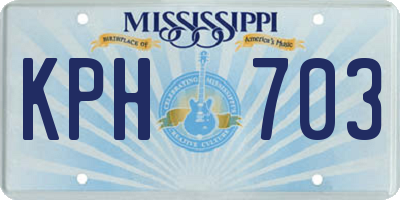 MS license plate KPH703