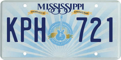 MS license plate KPH721
