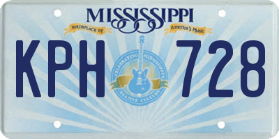 MS license plate KPH728