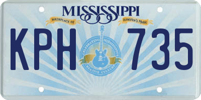 MS license plate KPH735
