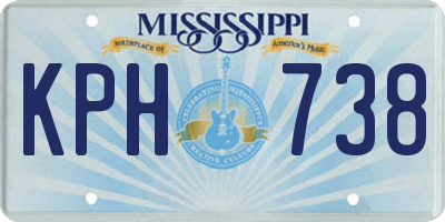 MS license plate KPH738