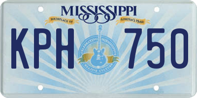 MS license plate KPH750
