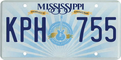 MS license plate KPH755