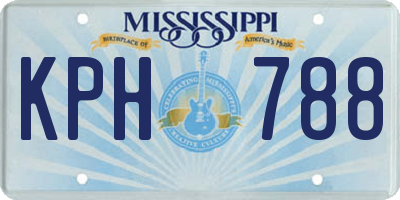 MS license plate KPH788