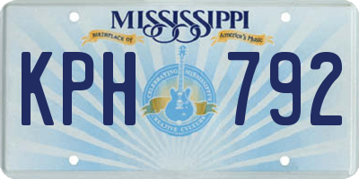 MS license plate KPH792