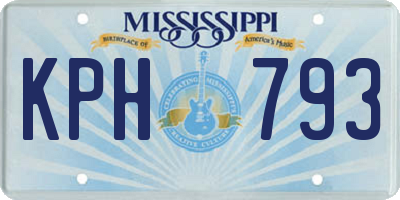 MS license plate KPH793
