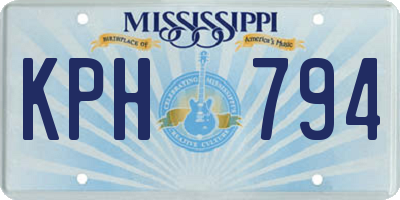 MS license plate KPH794
