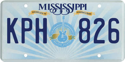 MS license plate KPH826