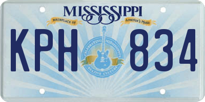 MS license plate KPH834