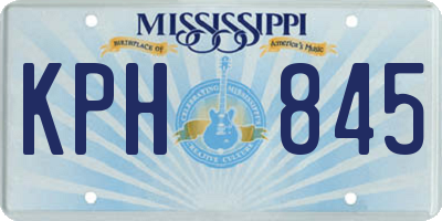 MS license plate KPH845