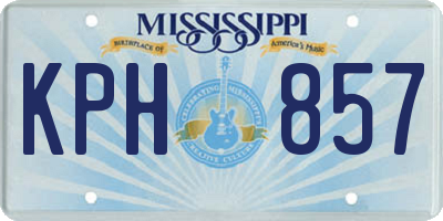MS license plate KPH857