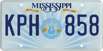 MS license plate KPH858