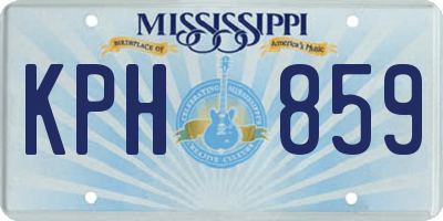 MS license plate KPH859