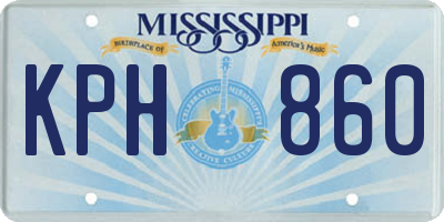 MS license plate KPH860
