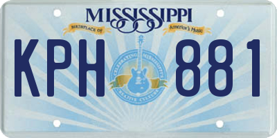 MS license plate KPH881