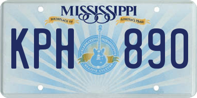 MS license plate KPH890