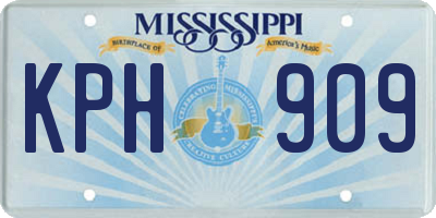 MS license plate KPH909