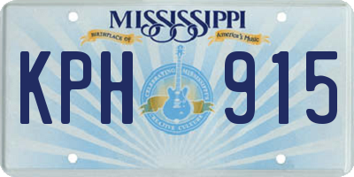 MS license plate KPH915
