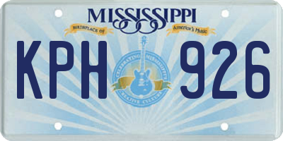 MS license plate KPH926