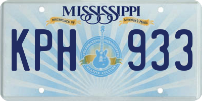 MS license plate KPH933