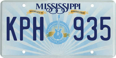 MS license plate KPH935