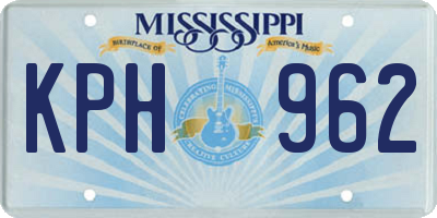 MS license plate KPH962