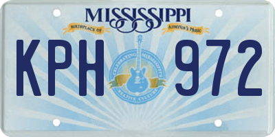 MS license plate KPH972