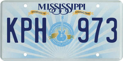 MS license plate KPH973