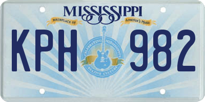 MS license plate KPH982