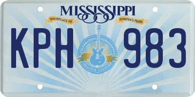 MS license plate KPH983